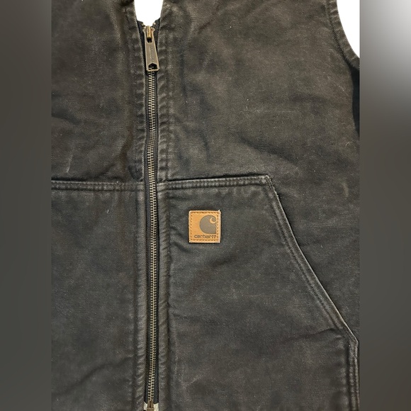 Carhartt Sherpa Lined Duck Vest Black V26 Men’s Large Workwear - Picture 7 of 7